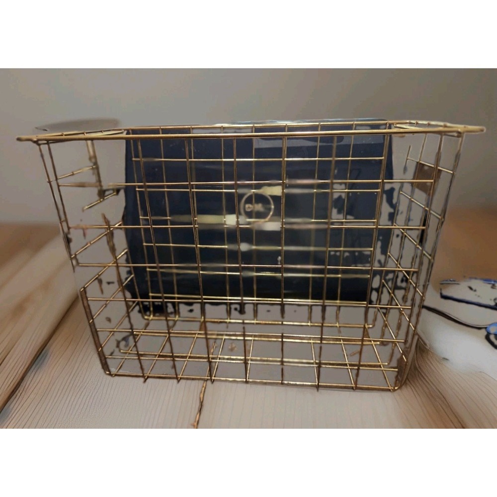 Vintage Brass Goldtone Wire Desktop File Sorter Mail Package MCM Office Organize